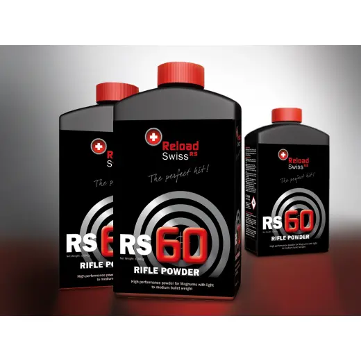 Střelný prach pro přebíjení střeliva ReloadSwiss RS 60, 1 kg balení. Pouze osobní odběr!!!