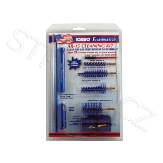 Kit of 6 precision IOSSO brushes includes all tools, rod, and rope necessary for complete cleaning of your AR-15. Thread 8-32. IOSSO AR Cleaning Kit.