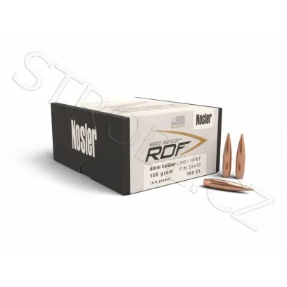 Střela Nosler Reduced Drag Factor (RDF) 6mm, dia .243, 105grs (6,8g). SKU: 53410