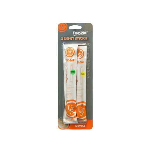 Chemical light lasts up to 12 hours. Tube 15 cm long, equipped with a hook and lanyard. Pack of two pieces (green and yellow).