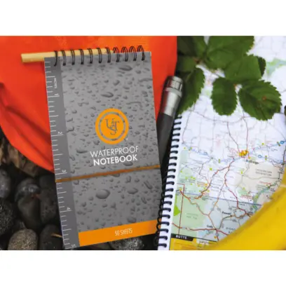 Forget soggy pages and bleeding ink. Brave the elements and log your discoveries with the UST Waterproof Notebook.