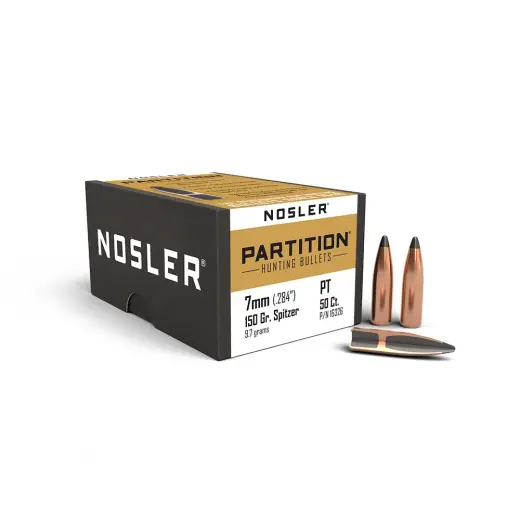 Bullet Nosler Partition 7mm, dia .284, 150grs (9,7g). SKU: 16326