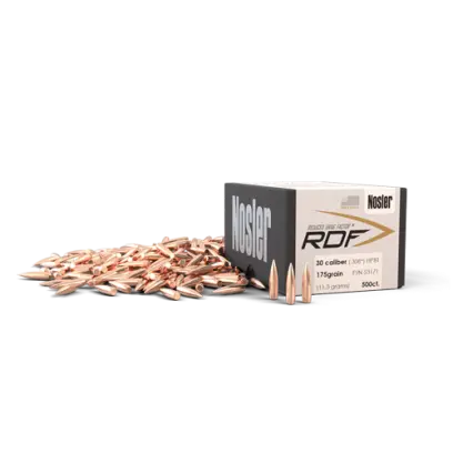 Výhodné balení střel Nosler Reduced Drag Factor (RDF) .30 cal, dia .308, 175grs (11,3g). SKU: 53171