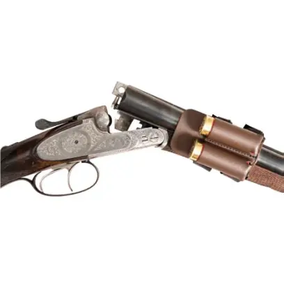 Leather forend holder for 2 shot cartridges. Fastening with velcro.