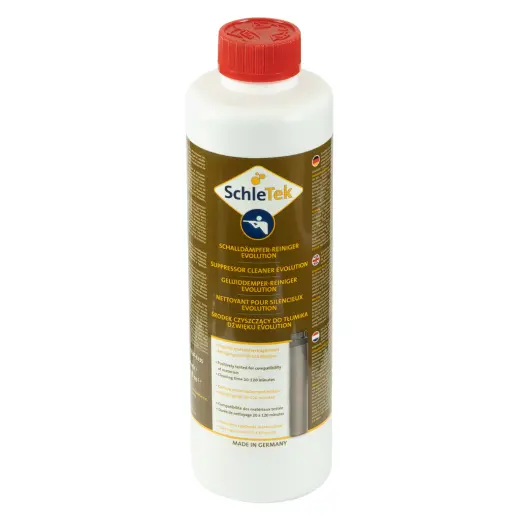 SchleTek Muffer/Silencer Cleaner EVO 500 ml Detergente altamente efficace, rapido e facile da usare per soppressori di tutti i tipi, materiali e rivestimenti. Non sono più necessarie laboriose procedure di pulizia grazie alla formula autoattiva che elimina in breve tempo le incrostazioni più o
