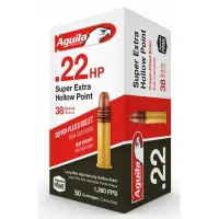 Náboj kulový Aguila, Super Extra HP, .22LR, 38GR (2,6g), poměděnná HV HP