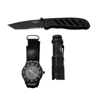 UZI Special Forces set - watch, knife, flashlight