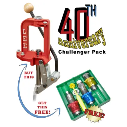 Korlátozott példányszámú Challenger III 40th Anniversary sajtókészlet 223 Remington Breech Lock 3-Die Set.