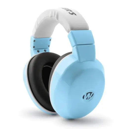 Dziecięce pasywne słuchawki z tłumieniem 23 dB. Specjalnie do ochrony słuchu niemowląt i małych dzieci. Pasek Growband dopasowuje ochronniki słuchu do rosnących główek. Kolor niebieski.