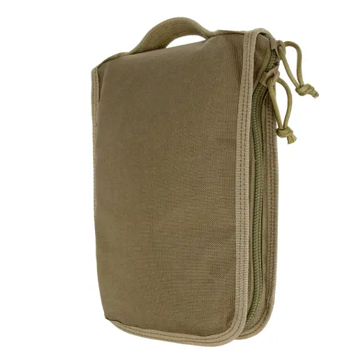Tactical Pistol Case GPS - Tan Durable tactical pistol case made from heavy-duty 1000D nylon with Teflon coating. Fits a medium-frame pistol and 4 magazines, with lockable zippers for secure transport. Color: Tan.