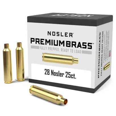 Łuski Nosler Premium Brass .28 Nosler (25szt) Łuski Nosler Premium Brass w kalibrze .28 Nosler do elaboracji, przeładunku amunicję (25szt).