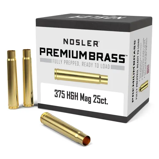 Nosler Premium Brass .375 H&H Magnum for ammo reloading (25pcs).