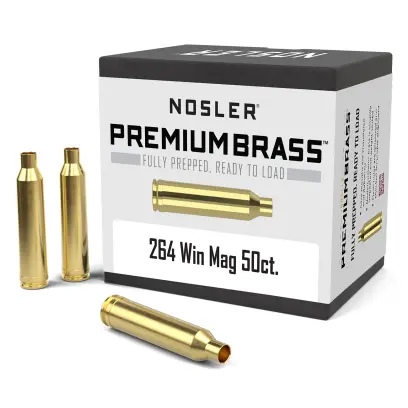 Nábojnice Nosler Premium Brass .264 Win. Mag. (50ks) Nábojnice Nosler Premium Brass ráže .264 Winchester Magnum pro přebíjení nábojů, munice, střeliva (50ks).