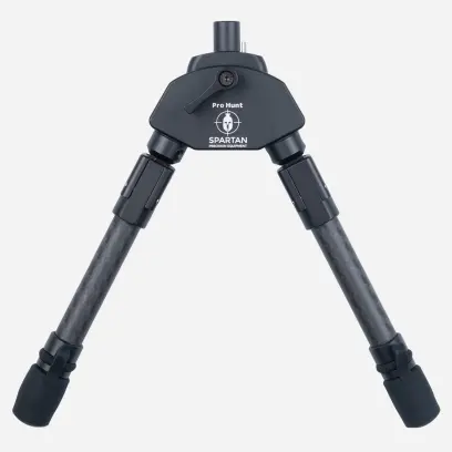 Ultraleichtes Spartan-Gewehrzweibein – Gewicht 215 g, Höhe 17,8–22,8 cm. Schnellverschluss MagnaSwitch™, federunterstützte Beine, Stahlspitzen mit Gummikappen, dreh- & kippbar. Mit Classic Rifle Adapter.