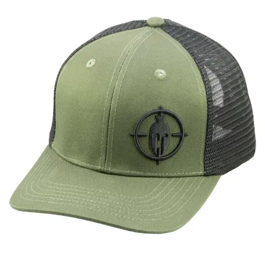 Stylish SPARTAN Trucker cap with embroidered Spartan Mask logo. Breathable mesh and adjustable snapback strap ensure comfortable wear and a universal fit.