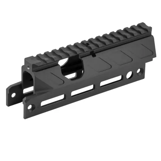 Aluminum handguard for CZ Bren 2 MS with 11" barrel extends the grip and aiming line by 9 cm. Features 3 M-LOK slots on the sides for accessories such as a flashlight.