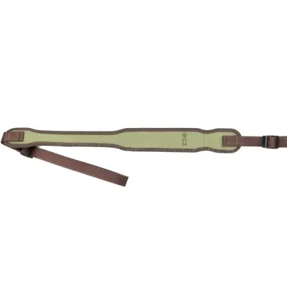 Grüner Nylonriemen von CZUB, hergestellt in Tschechien. Verstellbare Länge, mit rutschfestem Gummi unterlegt. Eingearbeitetes Gummi hält die eingestellte Länge auch bei intensiver Waffenhandhabung.