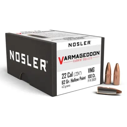 Geschosse Nosler Varmageddon FB Hollow Point .22 Cal, dia .224, 62grs (4g). SKU: 35631