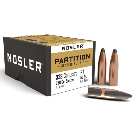 Střela Nosler Partition .338 Cal, dia .338, 250grs (16,1g). SKU: 35644