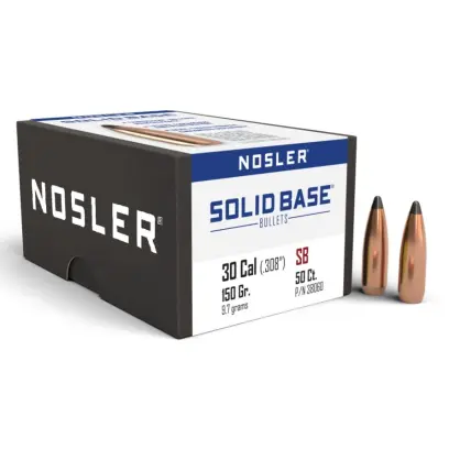 Bullet Nosler Solid Base SP .30 Cal., dia .308, 150gr (9,7 g). SKU: 38060