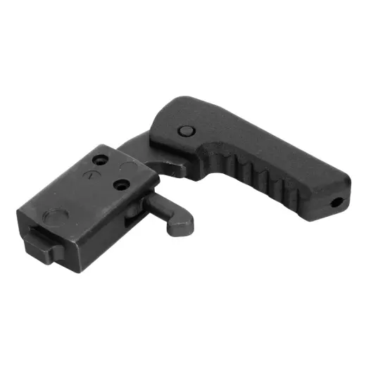 Poignée de chargement pliable pour CZ Bren 2. Par rapport à la poignée standard, elle ne dépasse pas inutilement, réduisant ainsi le risque de s'accrocher à l'équipement.