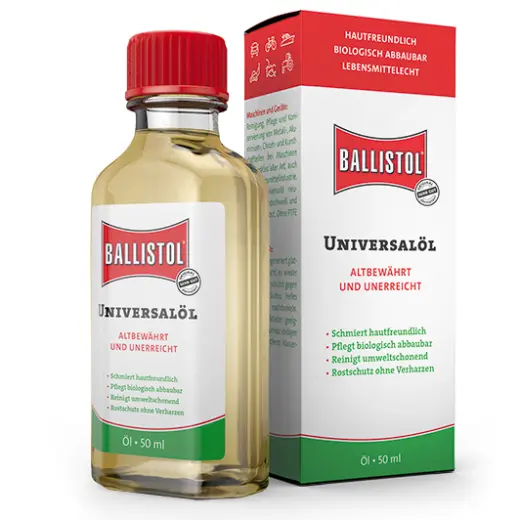 L'olio universale - collaudato e ineguagliabile! Per la pulizia e la manutenzione di metallo, legno, pelle, gomma, materiali sintetici, pelle, pelo di animali e molto altro.