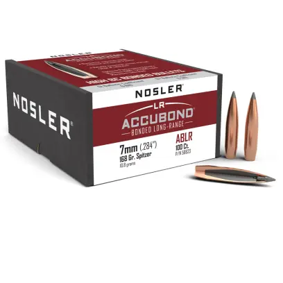 Střely Nosler ABLR 7mm, dia .284, 168grs Střela Nosler AccuBond Long Range (AB-LR) 7 mm, dia .284, 168grs (10,8g). SKU: 58623