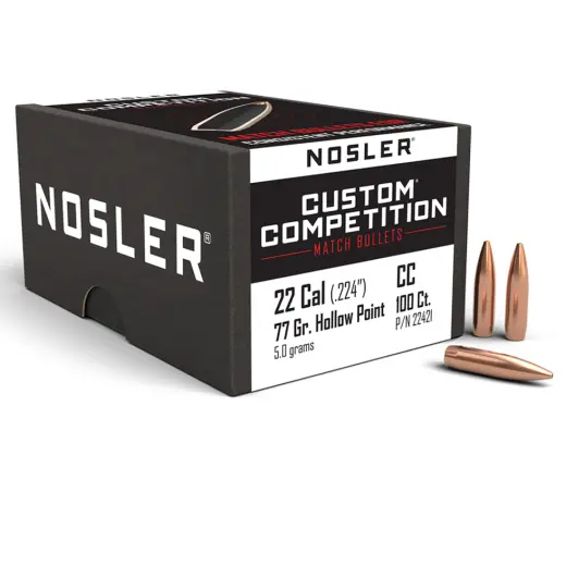 Bullet Nosler Custom Competition .22 cal, dia .224, 77grs (5g). SKU : 22421