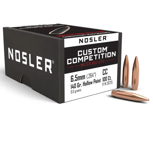 Bullet Nosler Custom Competition 6,5mm, dia .264, 140grs (9g). SKU : 26725