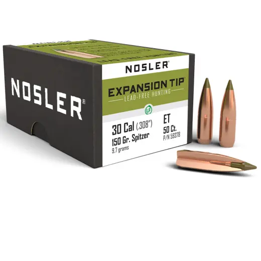 Bezolovnatá monolitická střela Nosler Expansion Tip (E-Tip) .30 cal, dia .308, 150grs (9,7g). SKU: 59378