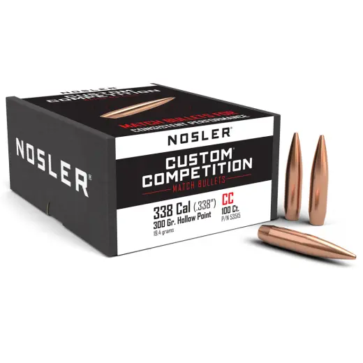 Bullets Nosler Custom Competition .338 cal, dia .338, 300grs Töltény Nosler Custom Competition .338 cal, átmérő .338, 300grs (19,4g). SKU: 53515