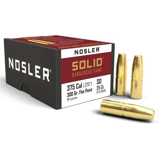 Střela Nosler FP Solid Dangerous Game .375 cal, dia .375, 300grs (19,4g). SKU: 28451