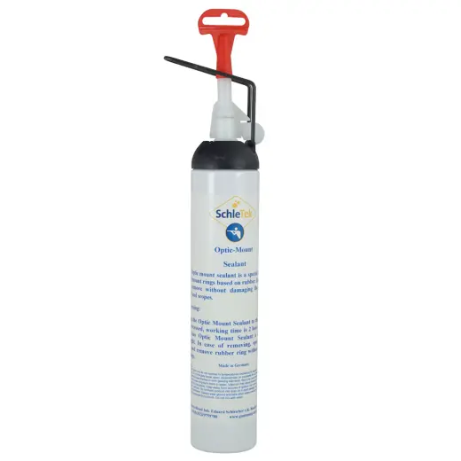 Il sigillante per montaggio ottico SchleTek vulcanizza entro 24 ore, garantendo un fissaggio sicuro e resistente agli urti delle vostre preziose ottiche.
