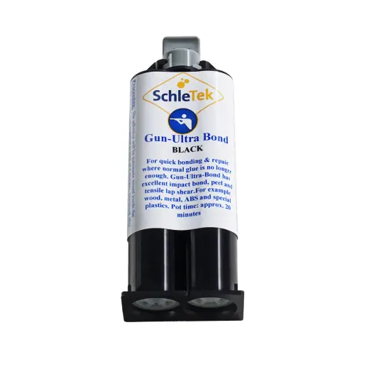 SchleTek Gun-Ultrabond - Black Adhésif spécial pour toutes les applications de collage qui nécessitent une liaison permanente et très résistante. Pour presque tous les types de matériaux.