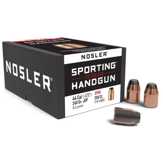 Töltény Nosler Sporting kézifegyver .44 cal, átmérő .429, 240grs (15,5g). SKU: 44868