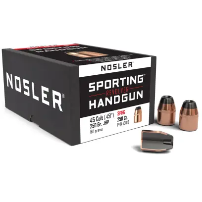 Bullet Nosler Sporting Handgun .45 cal, dia .451, 250grs (16,2g). SKU: 43013