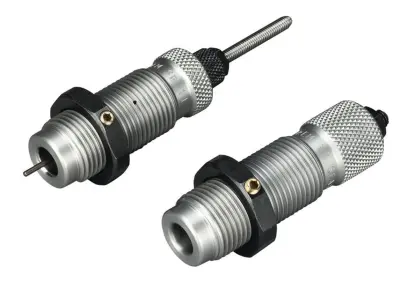 RCBS Small Base Taper Crimp die set for semi-automatic rifles. Includes a Small Base sizing die and a bullet seating die with 7° taper crimp for maximum feeding reliability in AR platforms.